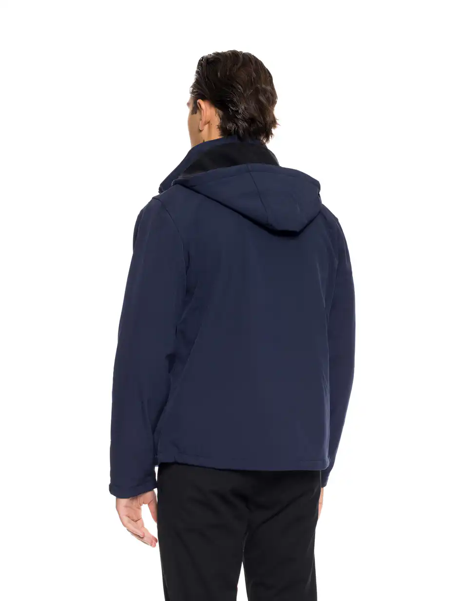 Biston fashion ανδρικό κοντό πανωφόρι με αποσπώμενη κουκούλα 52-201-048 NAVY