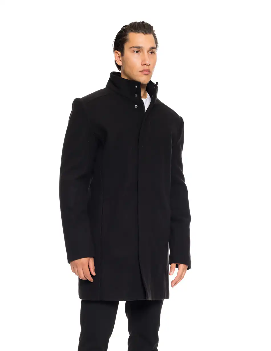 Splendid fashion ανδρικό demi μαλλινο παλτό 52-201-053 BLACK