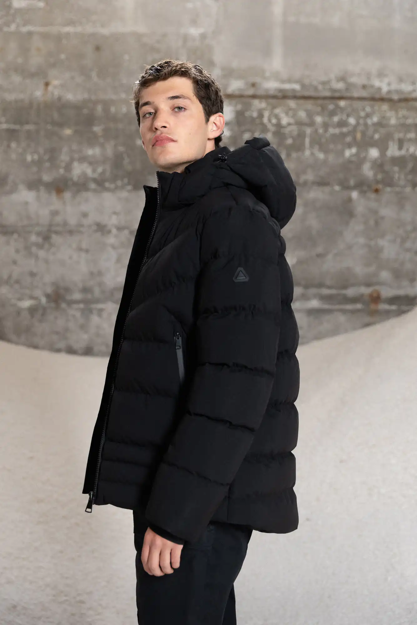 Splendid fashion ανδρικό κοντό μπουφάν με αποσπώμενη κουκούλα 52-201-054 BLACK