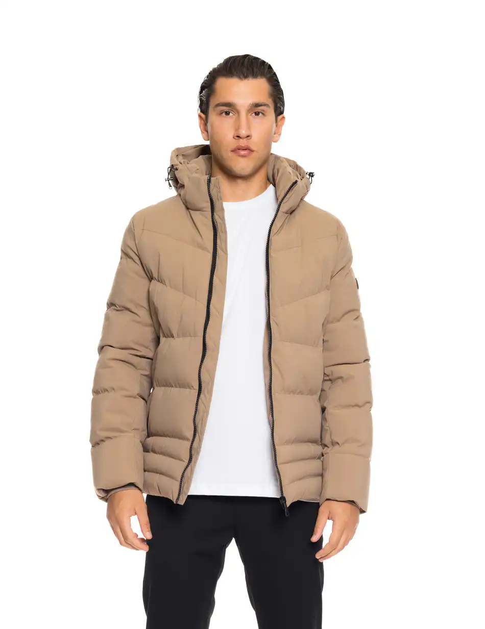 Splendid fashion ανδρικό κοντό μπουφάν με αποσπώμενη κουκούλα 52-201-054 BEIGE