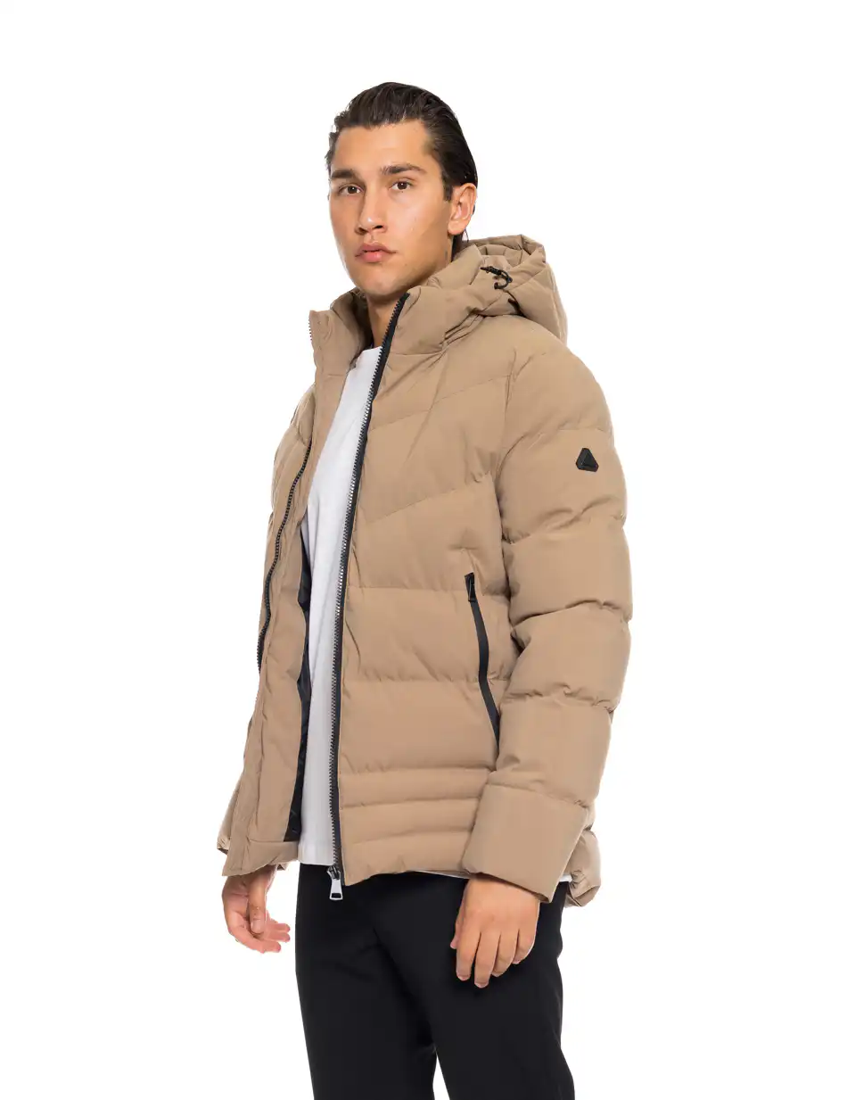 Splendid fashion ανδρικό κοντό μπουφάν με αποσπώμενη κουκούλα 52-201-054 BEIGE