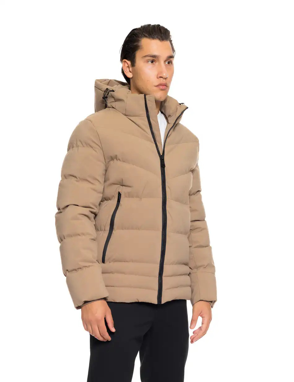 Splendid fashion ανδρικό κοντό μπουφάν με αποσπώμενη κουκούλα 52-201-054 BEIGE