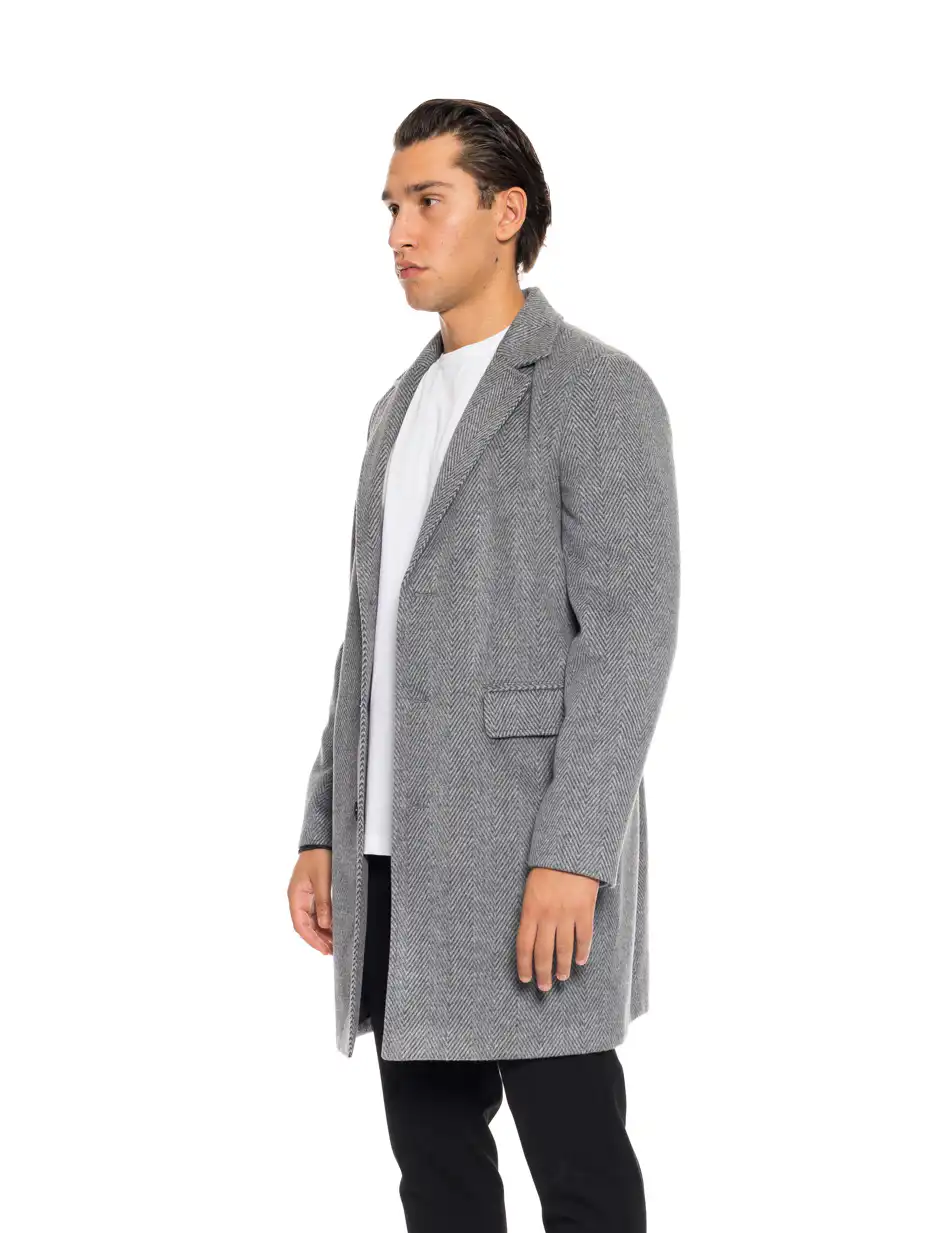 Splendid fashion ανδρικό μακρύ παλτό 52-201-060 GREY