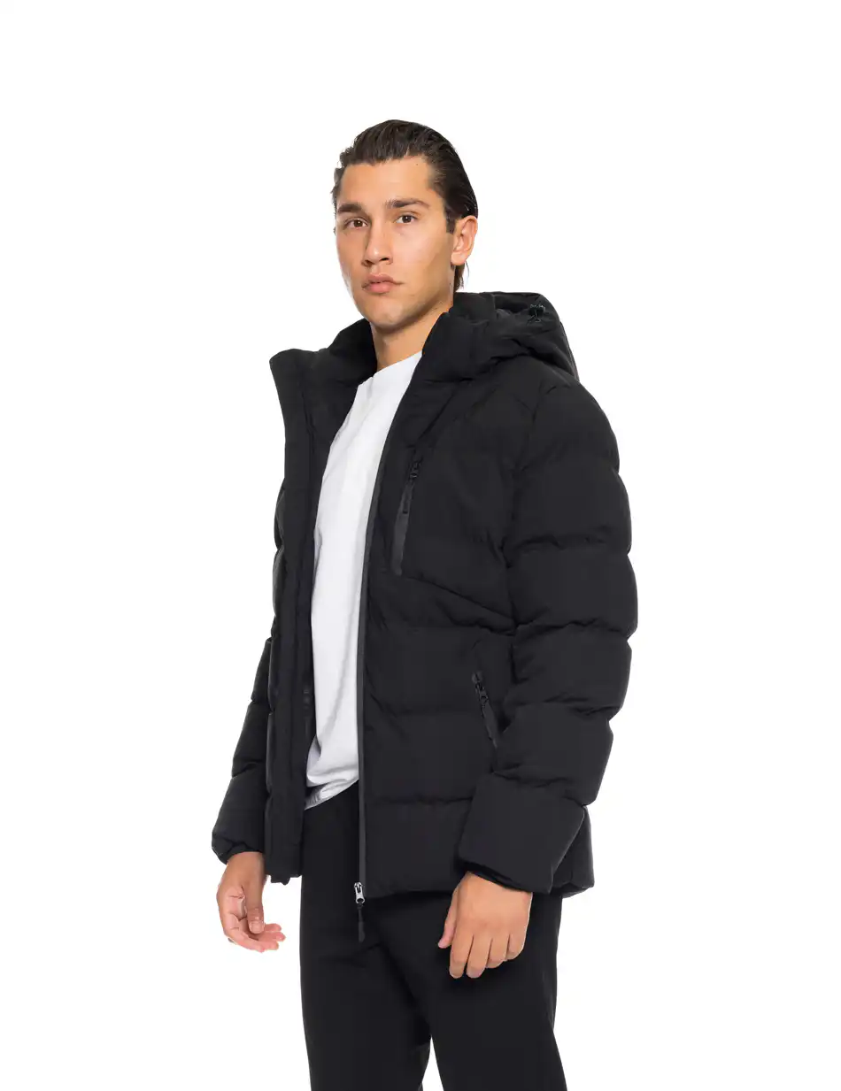 Biston fashion ανδρικό κοντό μπουφάν με αποσπώμενη κουκούλα 52-201-061 BLACK