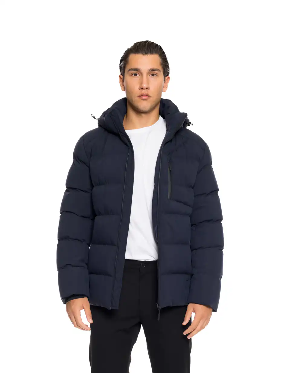 Biston fashion ανδρικό κοντό μπουφάν με αποσπώμενη κουκούλα 52-201-061 NAVY