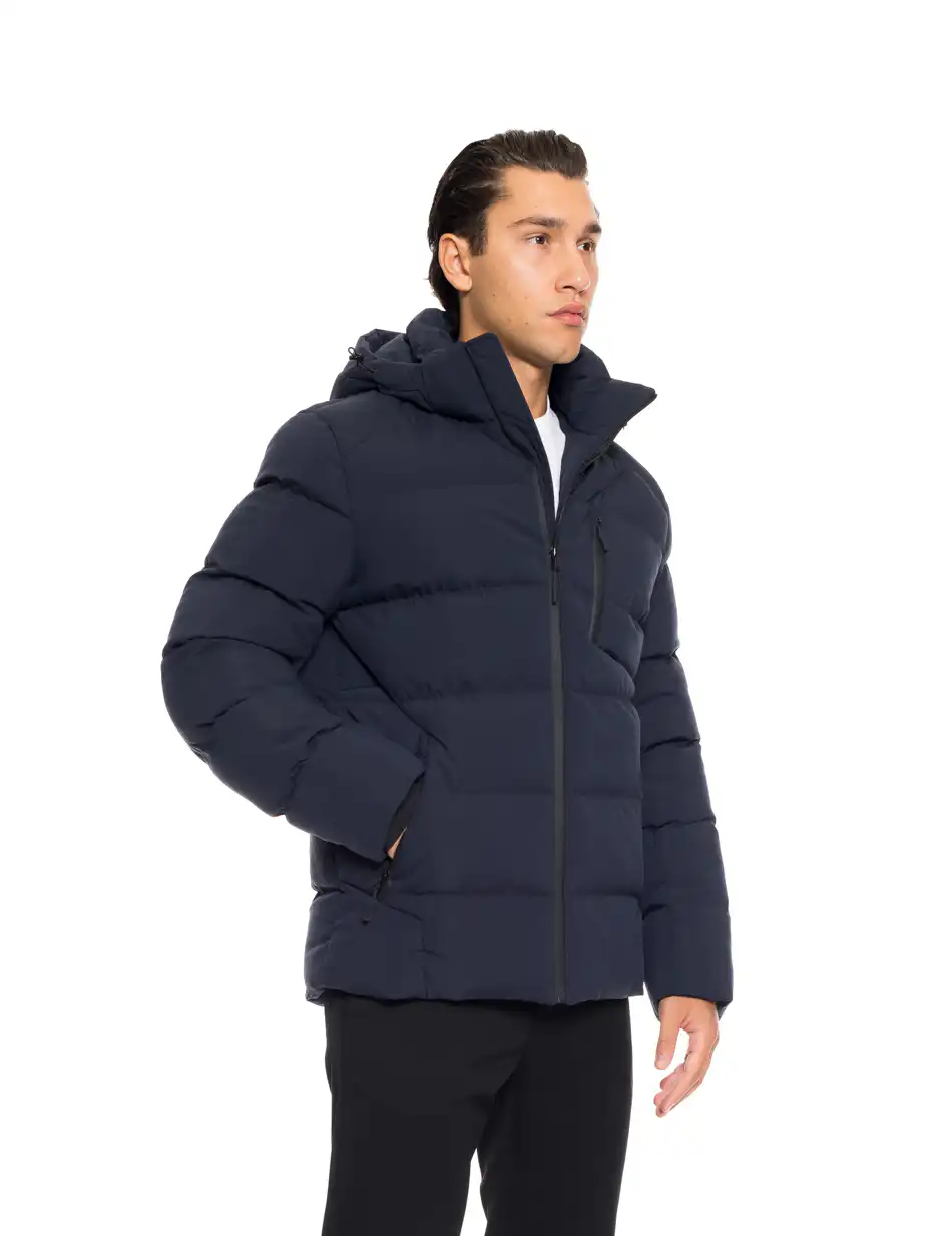 Biston fashion ανδρικό κοντό μπουφάν με αποσπώμενη κουκούλα 52-201-061 NAVY