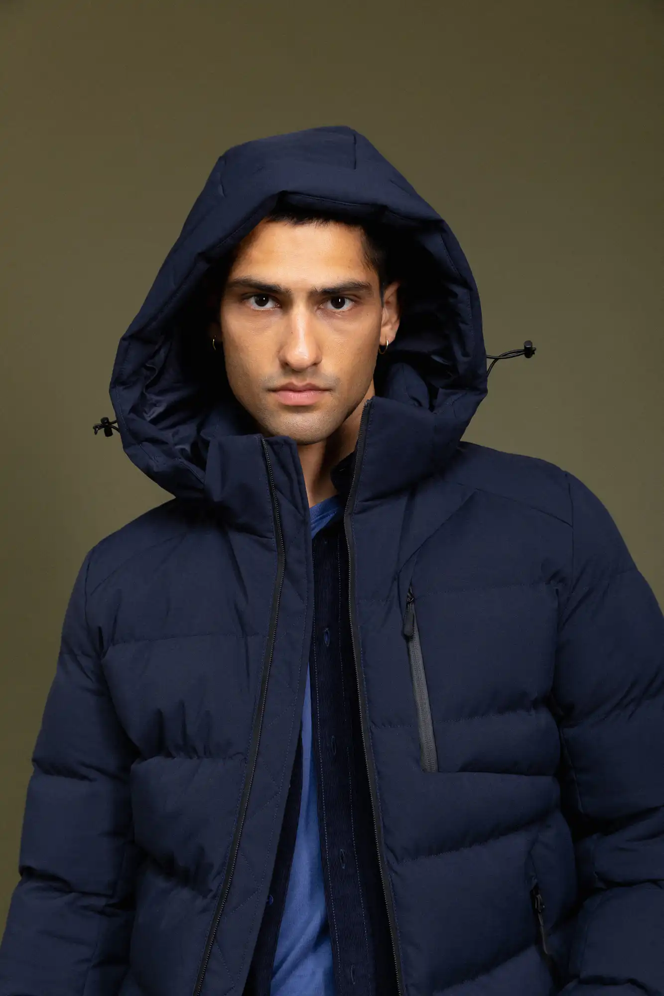 Biston fashion ανδρικό κοντό μπουφάν με αποσπώμενη κουκούλα 52-201-061 NAVY