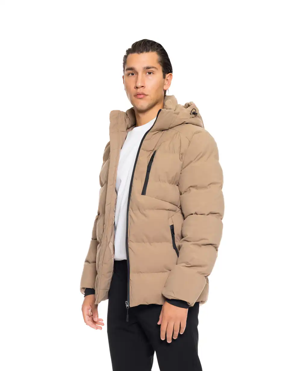 Biston fashion ανδρικό κοντό μπουφάν με αποσπώμενη κουκούλα 52-201-061 BEIGE