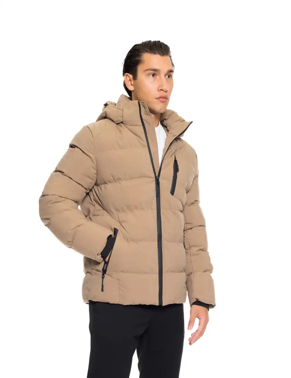 Biston fashion ανδρικό κοντό μπουφάν με αποσπώμενη κουκούλα 52-201-061 BEIGE