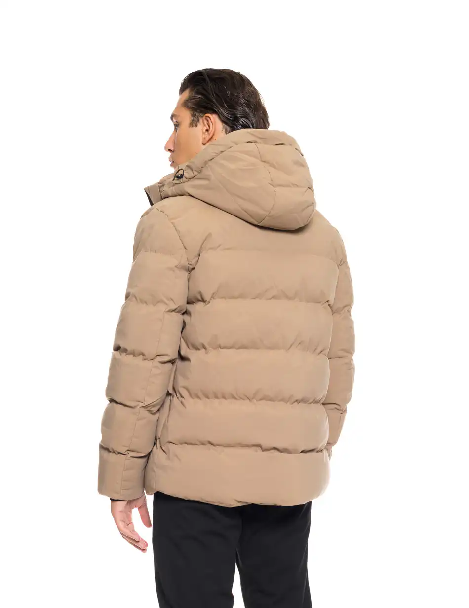 Biston fashion ανδρικό κοντό μπουφάν με αποσπώμενη κουκούλα 52-201-061 BEIGE