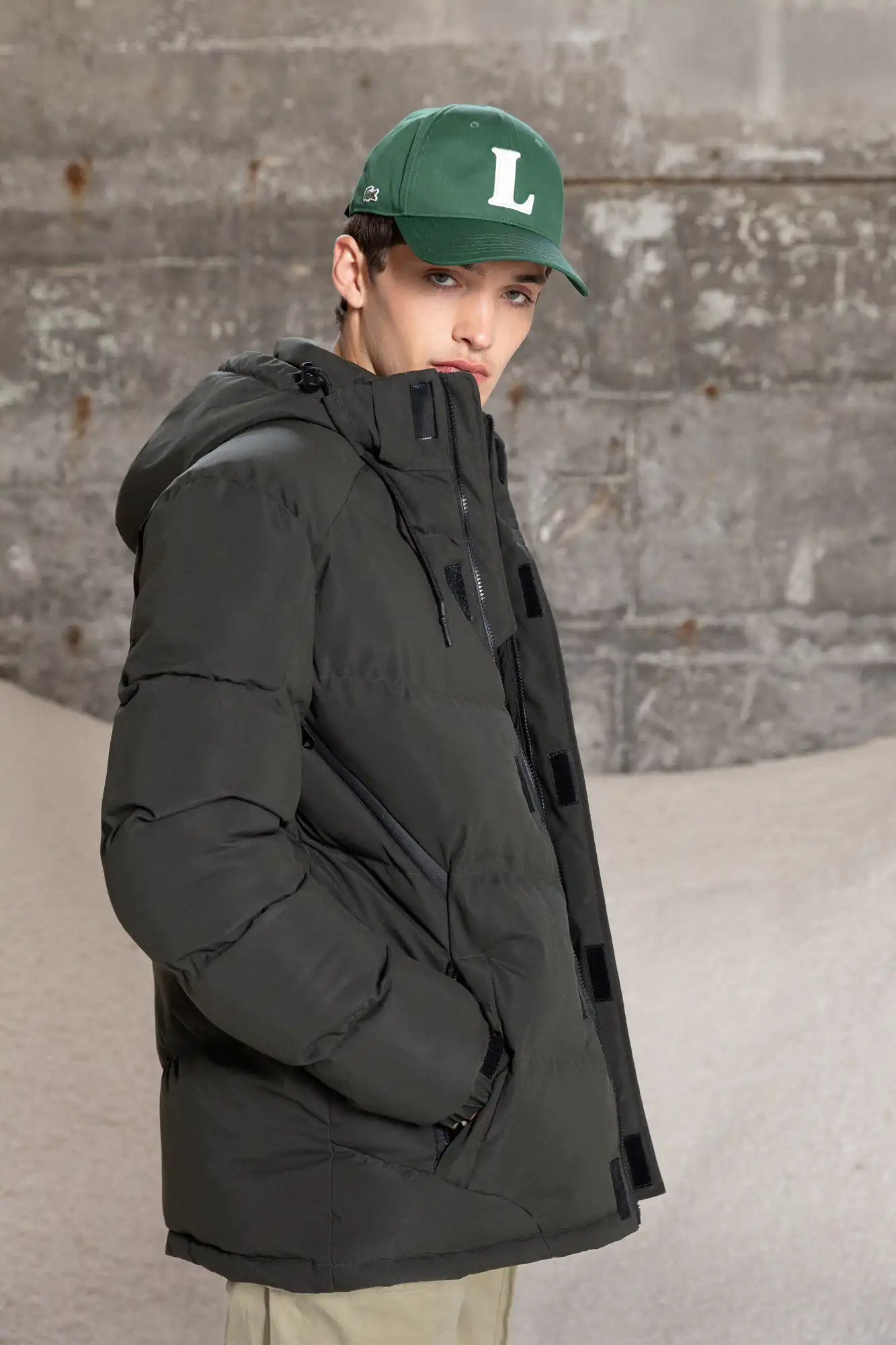 Splendid fashion ανδρικό demi μπουφάν με κουκούλα 52-201-067 DK GREEN