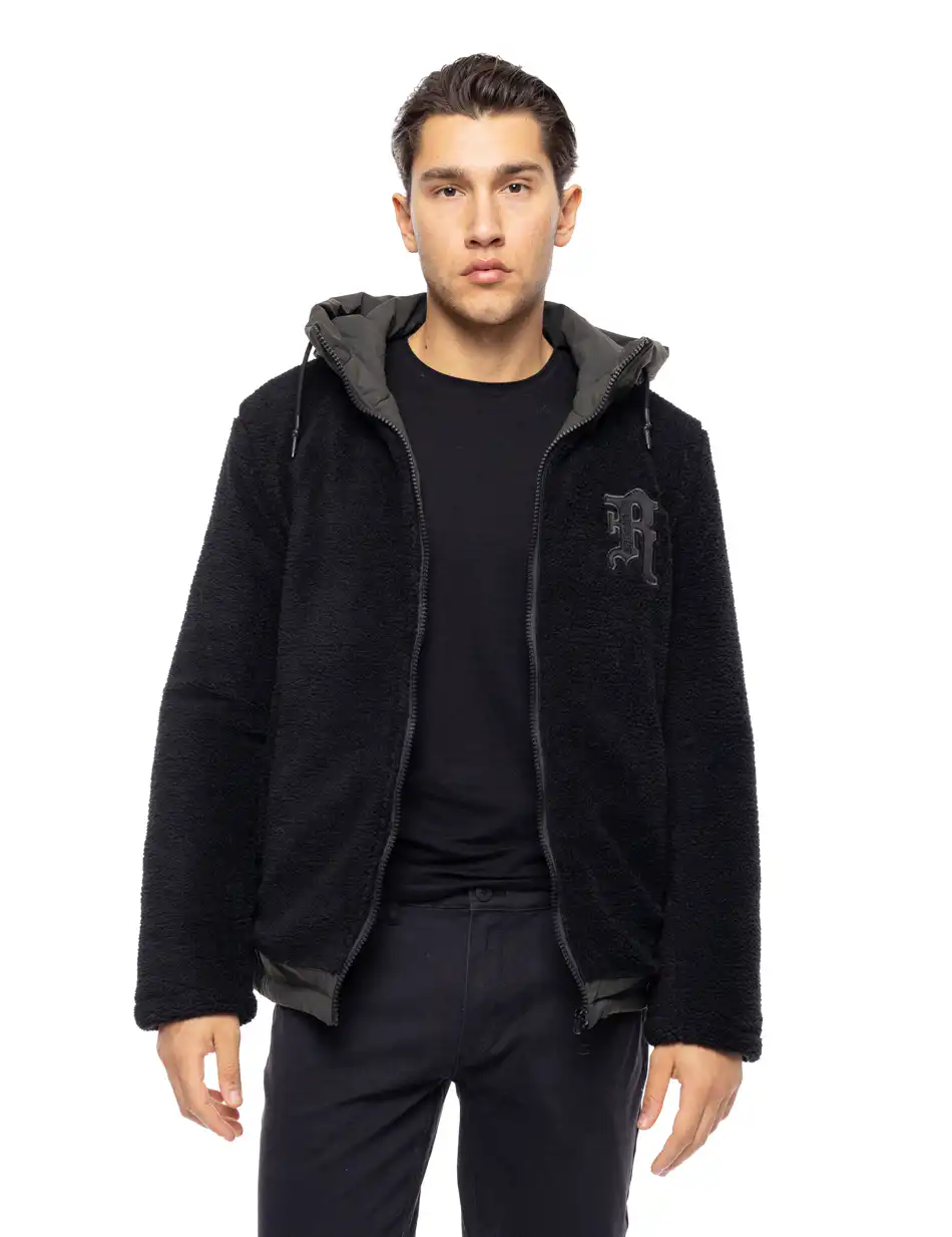 Splendid fashion ανδρικό κοντό μπουφάν με κουκούλα 52-201-077 BLACK