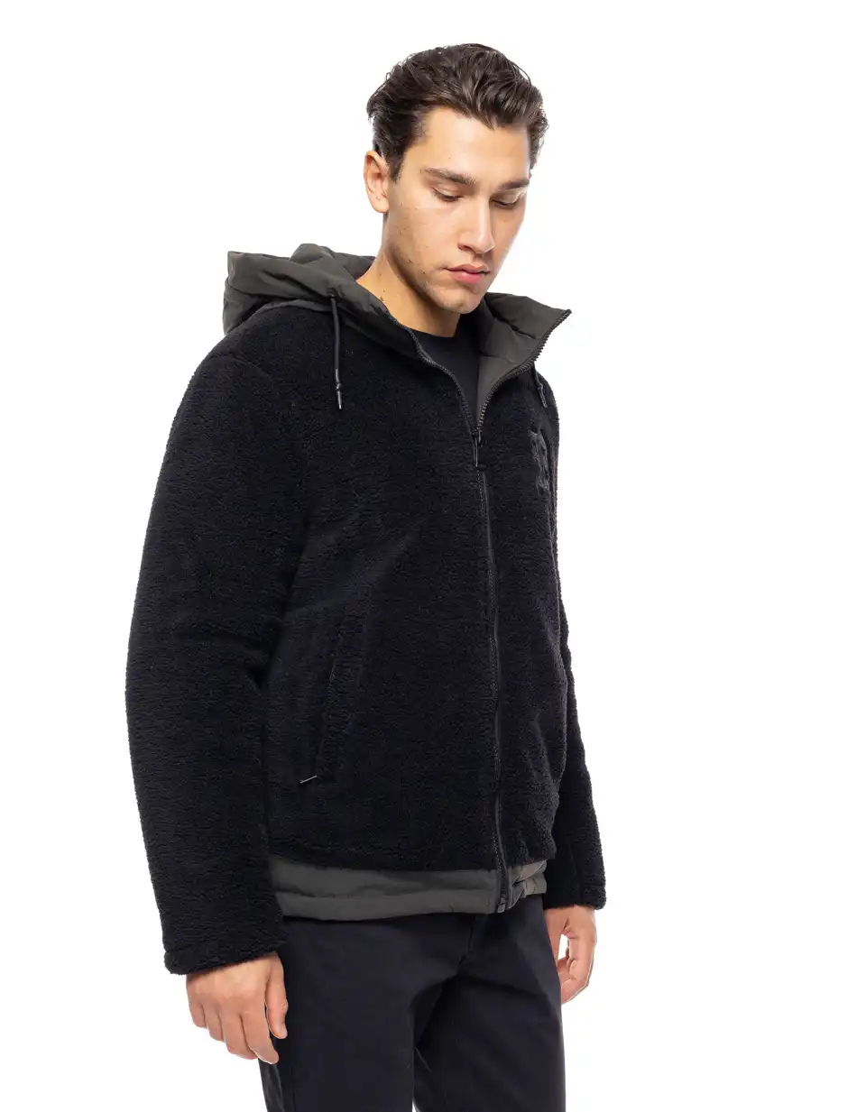 Splendid fashion ανδρικό κοντό μπουφάν με κουκούλα 52-201-077 BLACK