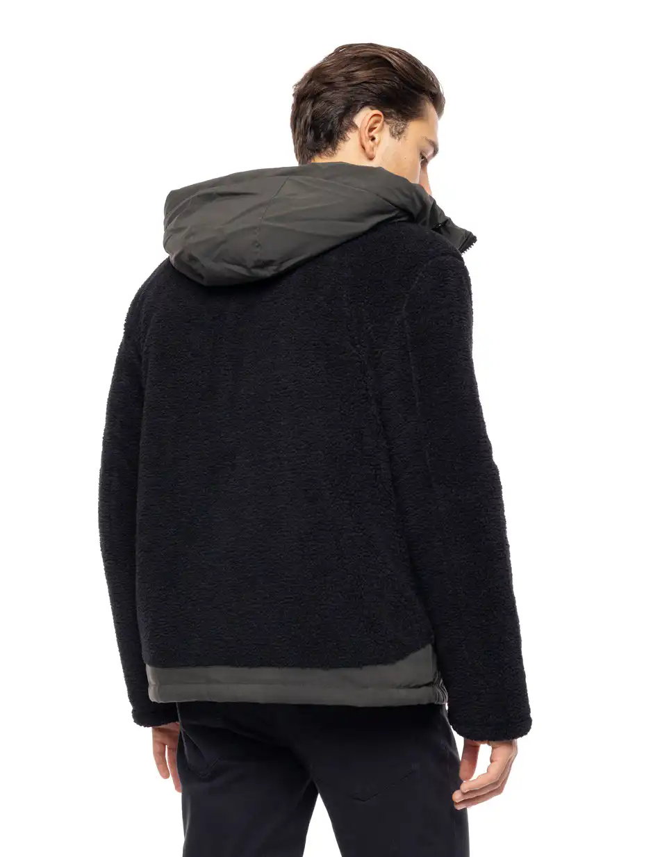 Splendid fashion ανδρικό κοντό μπουφάν με κουκούλα 52-201-077 BLACK