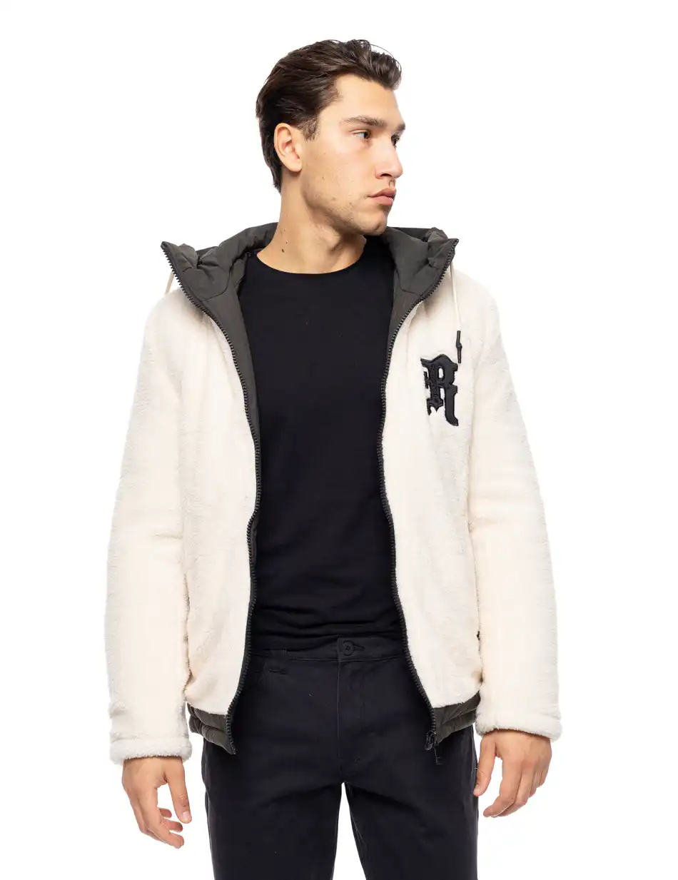 Splendid fashion ανδρικό κοντό μπουφάν με κουκούλα 52-201-077 OFF WHITE