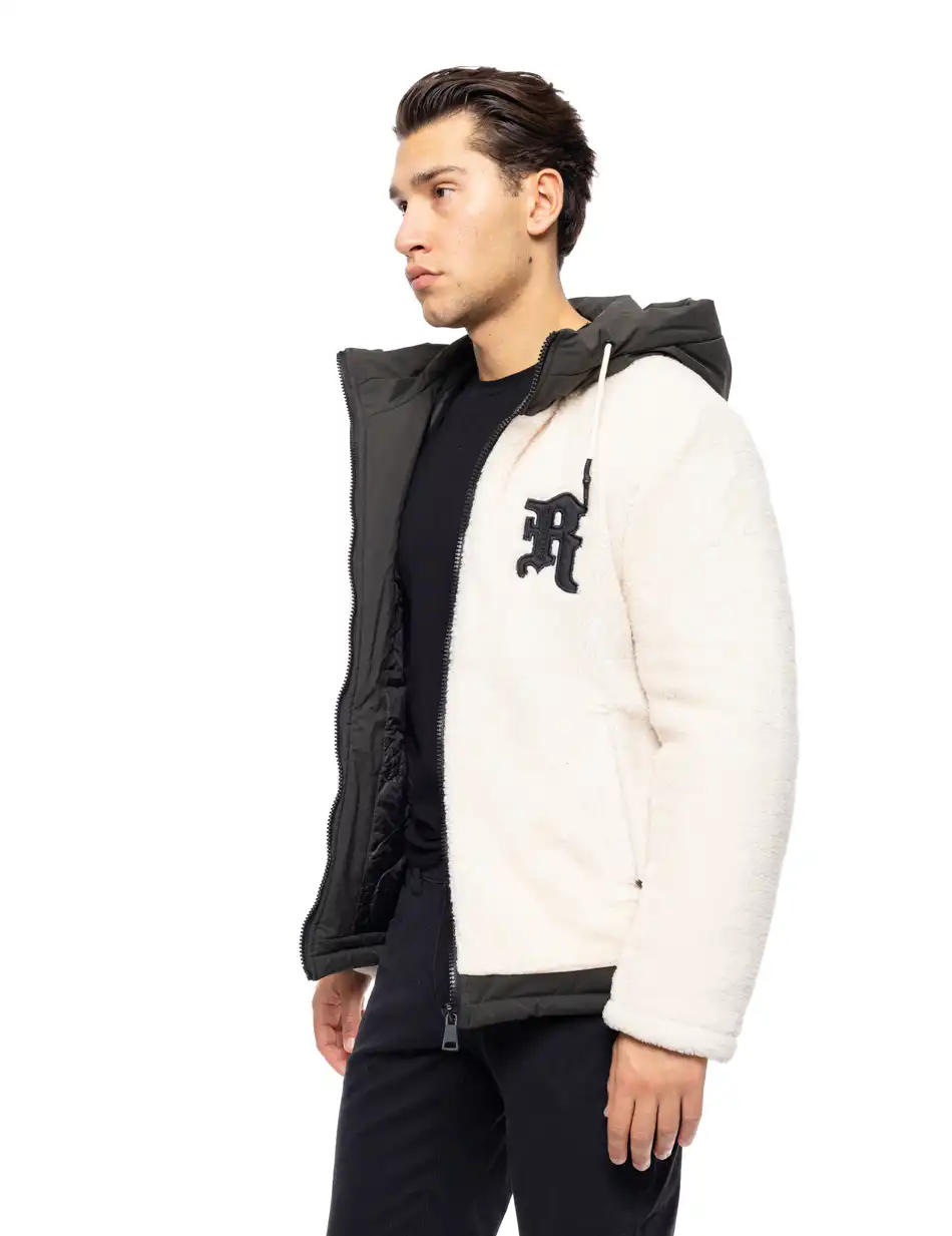 Splendid fashion ανδρικό κοντό μπουφάν με κουκούλα 52-201-077 OFF WHITE