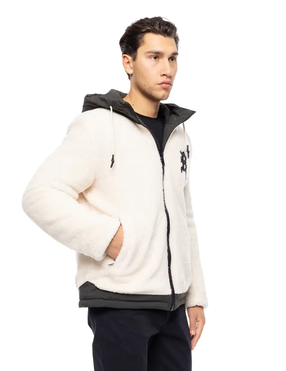 Splendid fashion ανδρικό κοντό μπουφάν με κουκούλα 52-201-077 OFF WHITE