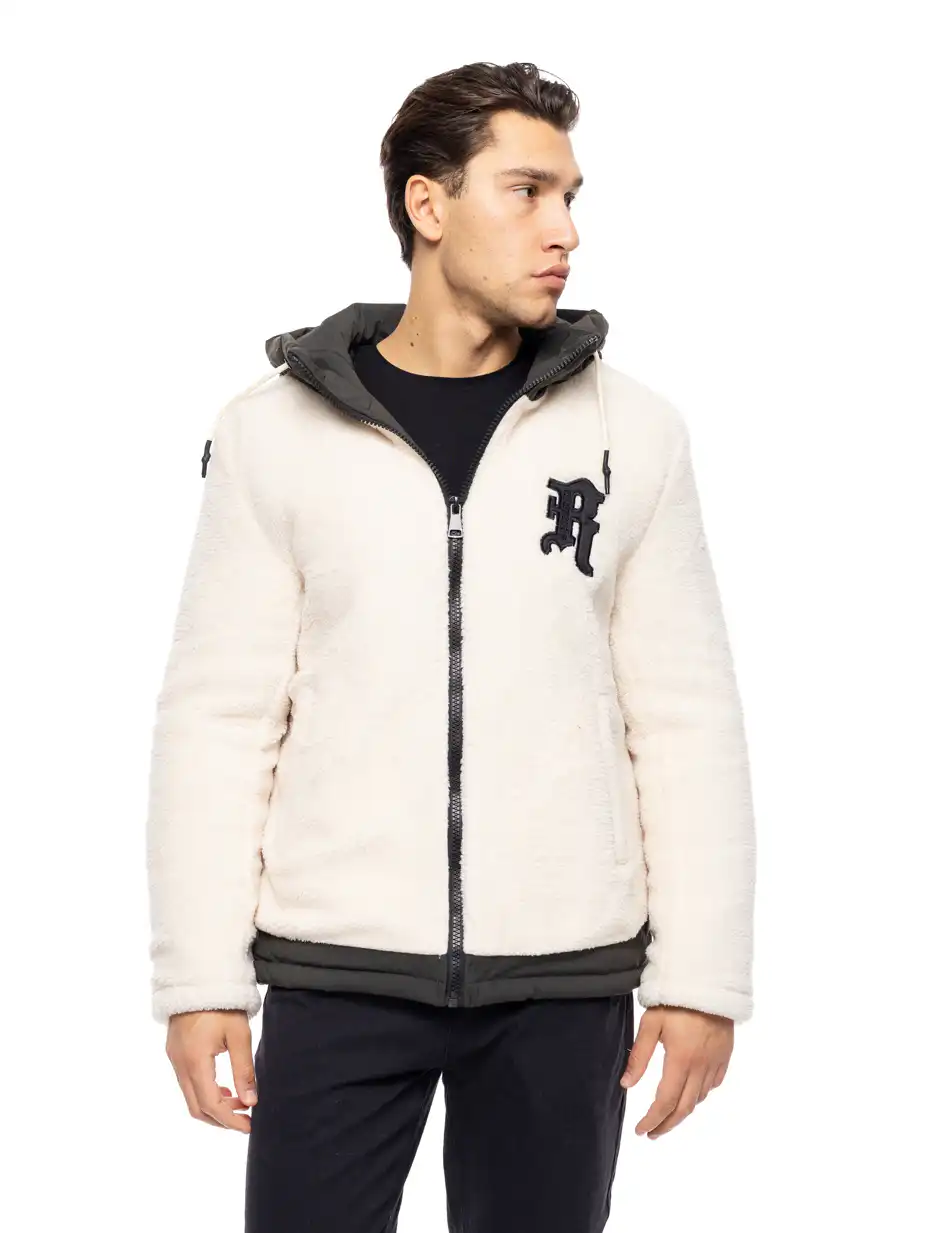 Splendid fashion ανδρικό κοντό μπουφάν με κουκούλα 52-201-077 OFF WHITE