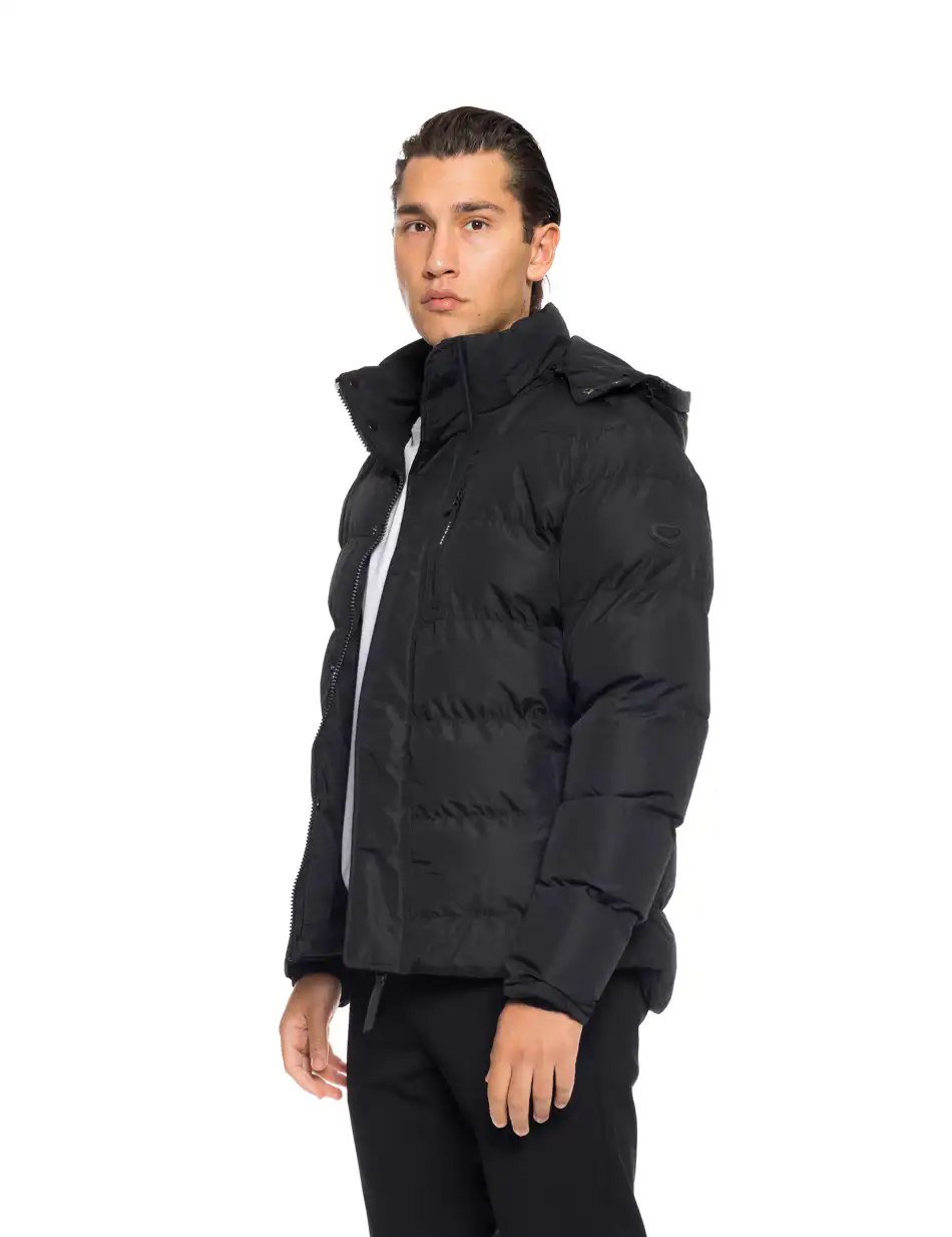 Biston fashion ανδρικό κοντό μπουφάν με αποσπώμενη κουκούλα 52-201-080 BLACK