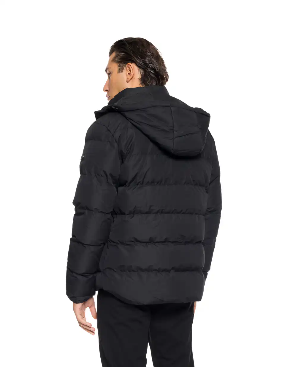 Biston fashion ανδρικό κοντό μπουφάν με αποσπώμενη κουκούλα 52-201-080 BLACK