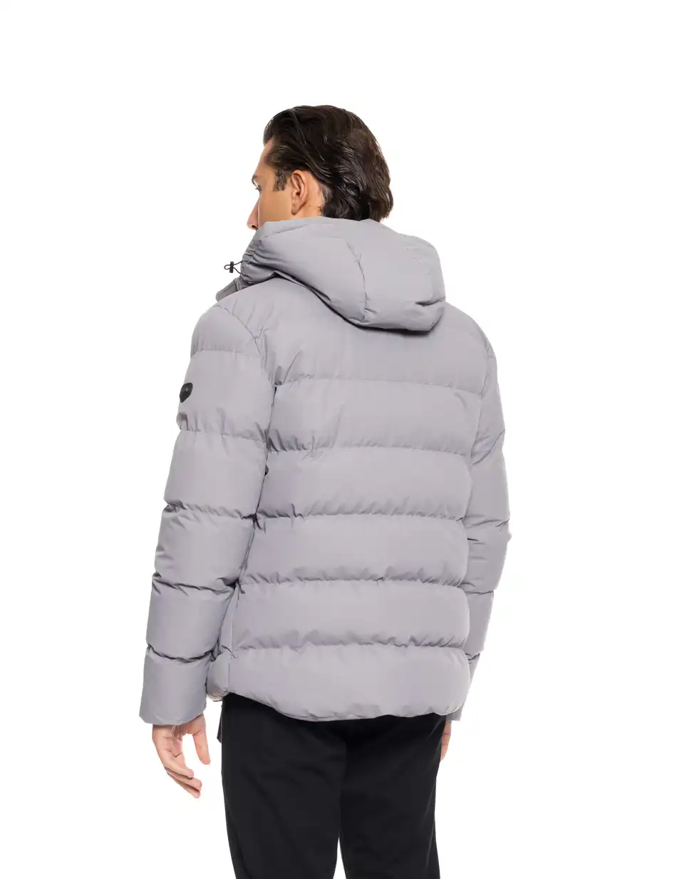 Biston fashion ανδρικό κοντό μπουφάν με αποσπώμενη κουκούλα 52-201-080 GREY