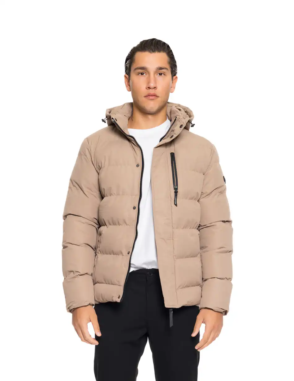 Biston fashion ανδρικό κοντό μπουφάν με αποσπώμενη κουκούλα 52-201-080 BEIGE