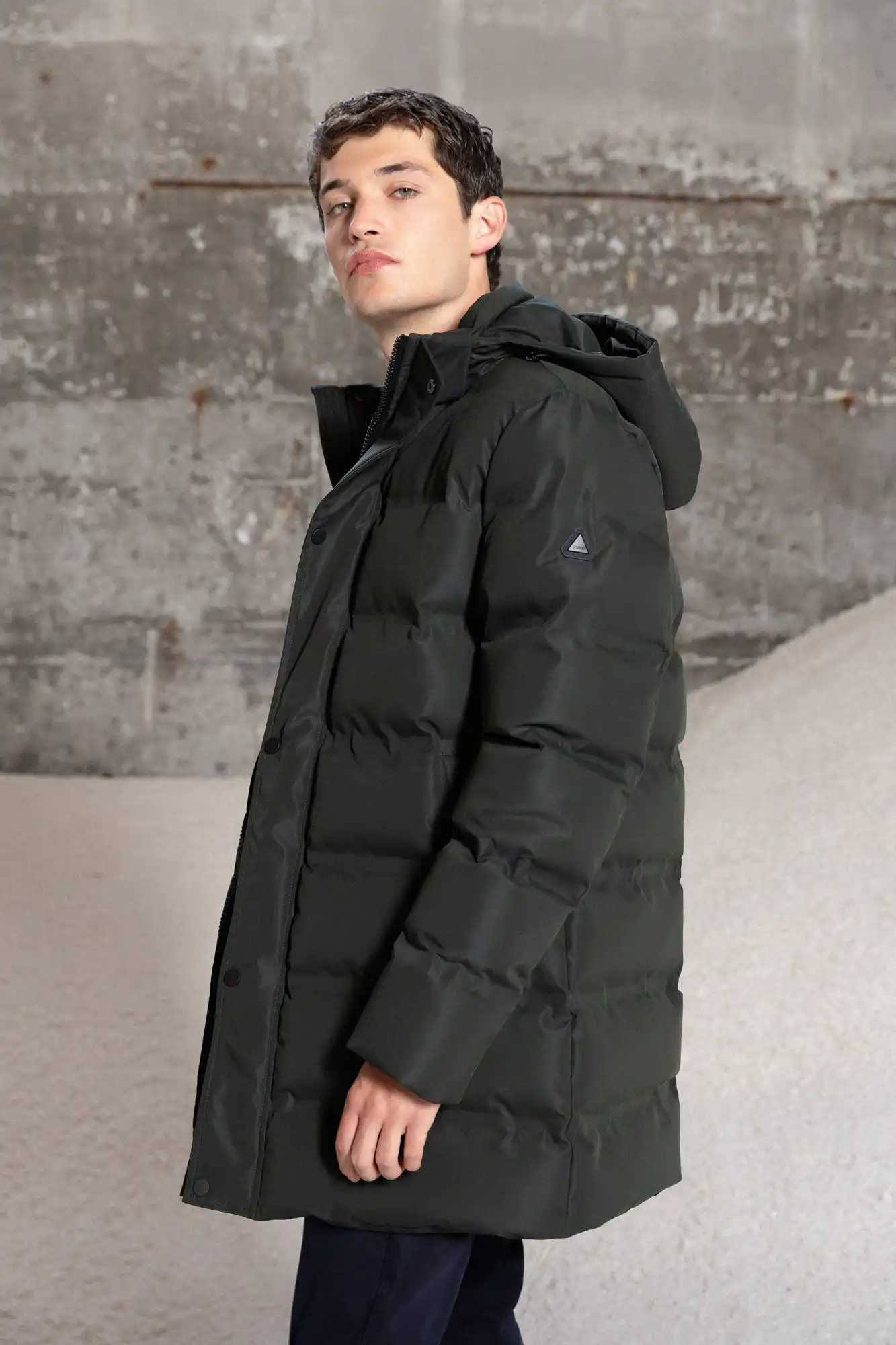 Splendid fashion ανδρικό demi μπουφάν με αποσπώμενη κουκούλα 52-201-085 DK GREEN