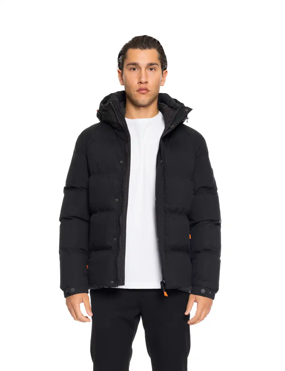 Splendid fashion ανδρικό κοντό μπουφάν με ενσωματωμένη κουκούλα 52-201-086 BLACK