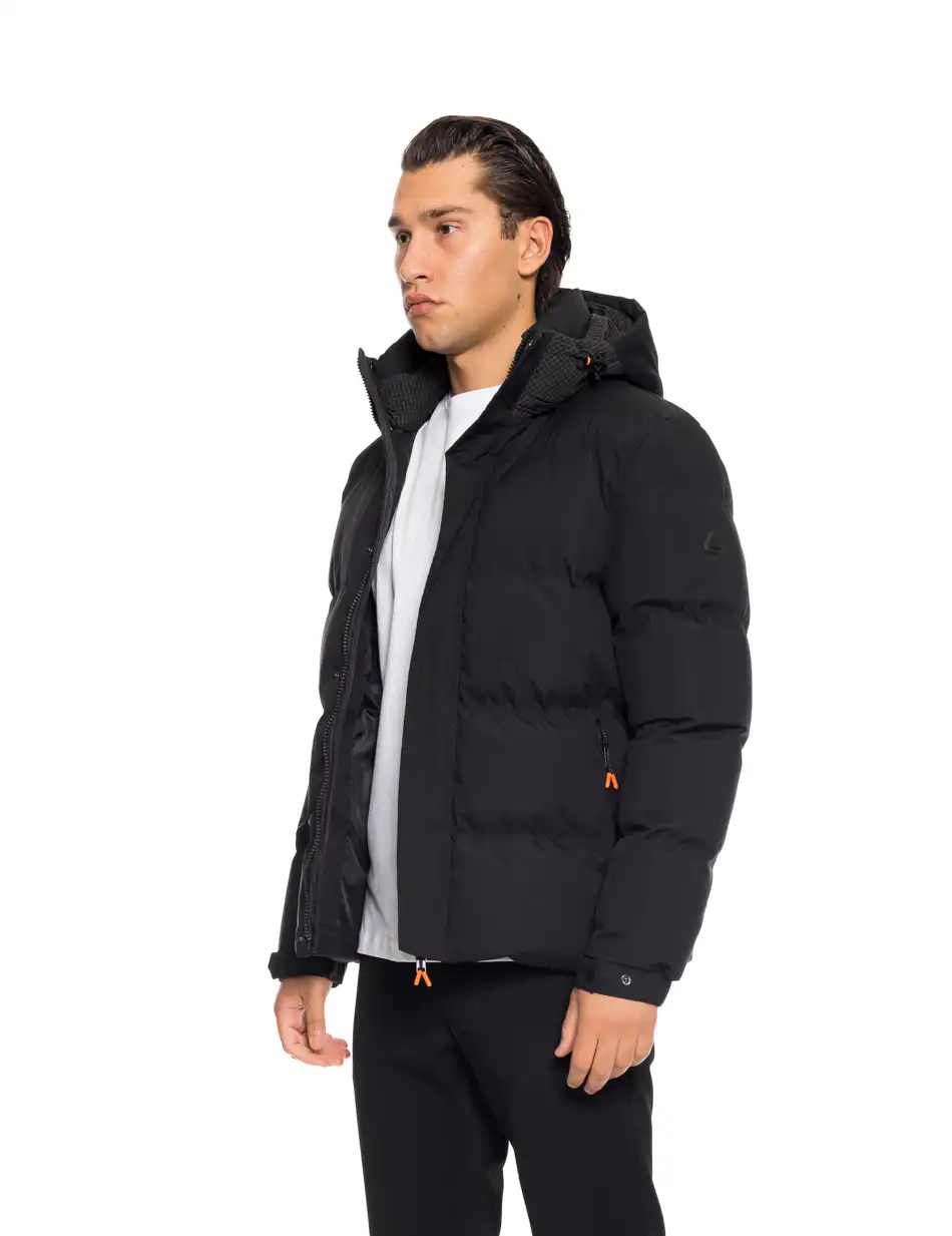 Splendid fashion ανδρικό κοντό μπουφάν με ενσωματωμένη κουκούλα 52-201-086 BLACK