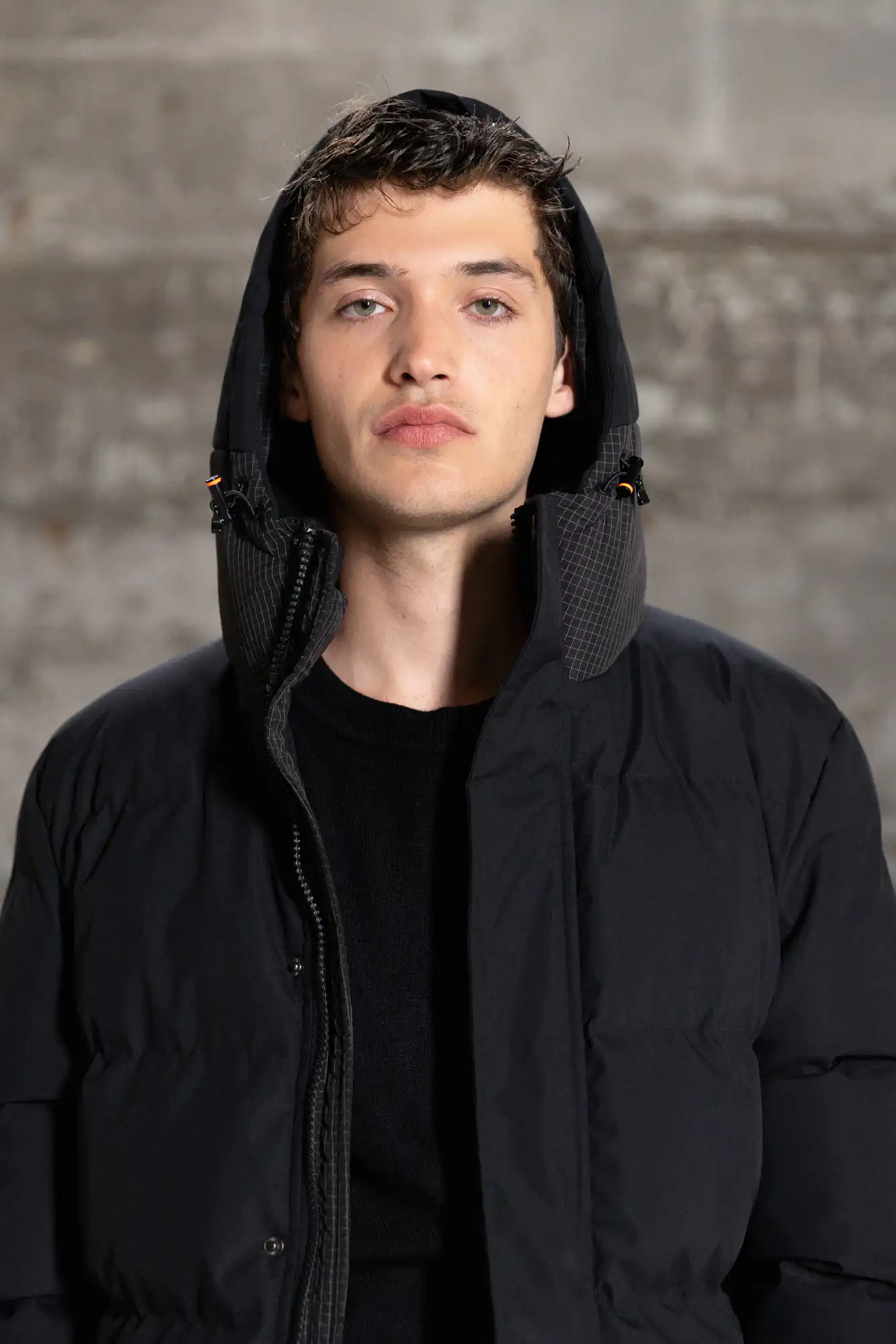 Splendid fashion ανδρικό κοντό μπουφάν με ενσωματωμένη κουκούλα 52-201-086 BLACK