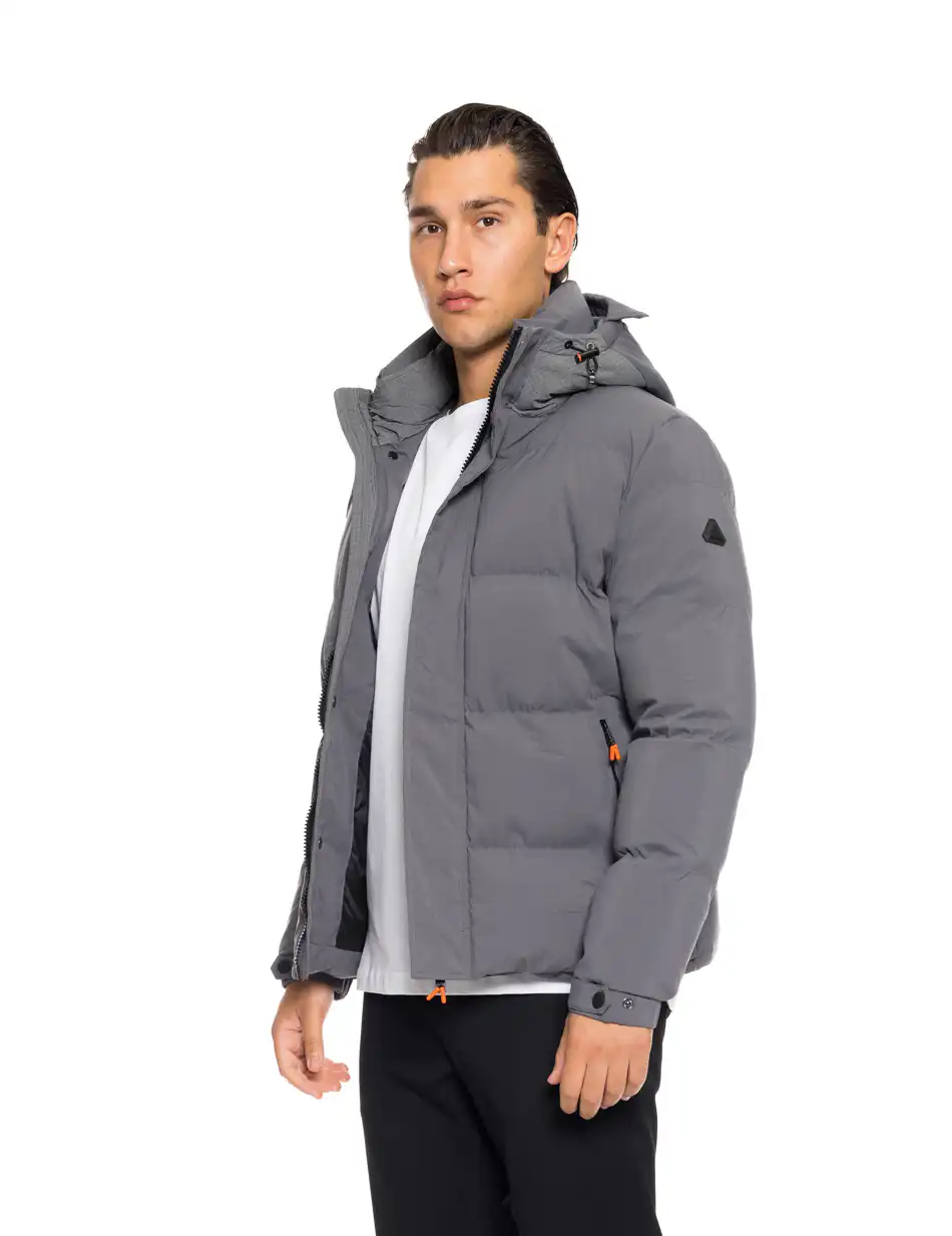 Splendid fashion ανδρικό κοντό μπουφάν με ενσωματωμένη κουκούλα 52-201-086 GREY