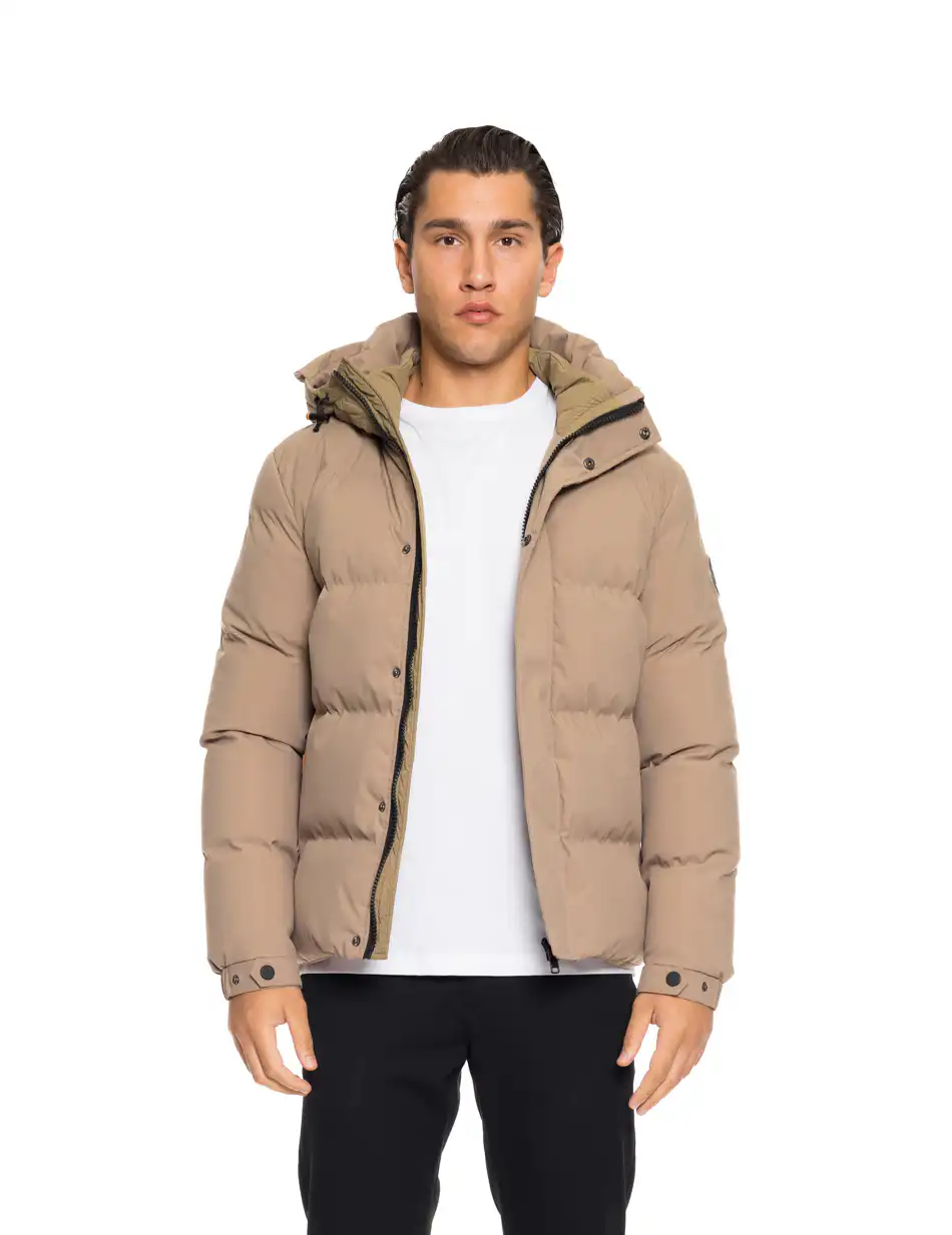 Splendid fashion ανδρικό κοντό μπουφάν με ενσωματωμένη κουκούλα 52-201-086 BEIGE