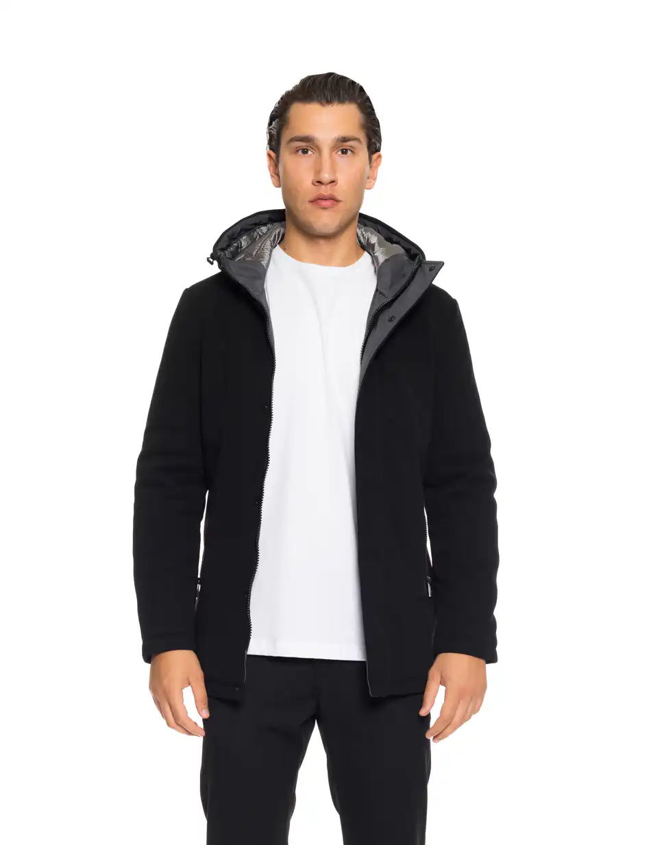 Splendid fashion Ανδρικό demi μπουφάν με ενσωματωμένη κουκούλα 52-201-087 BLACK