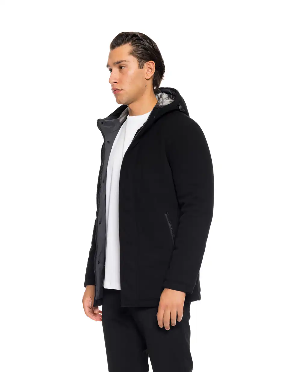 Splendid fashion Ανδρικό demi μπουφάν με ενσωματωμένη κουκούλα 52-201-087 BLACK