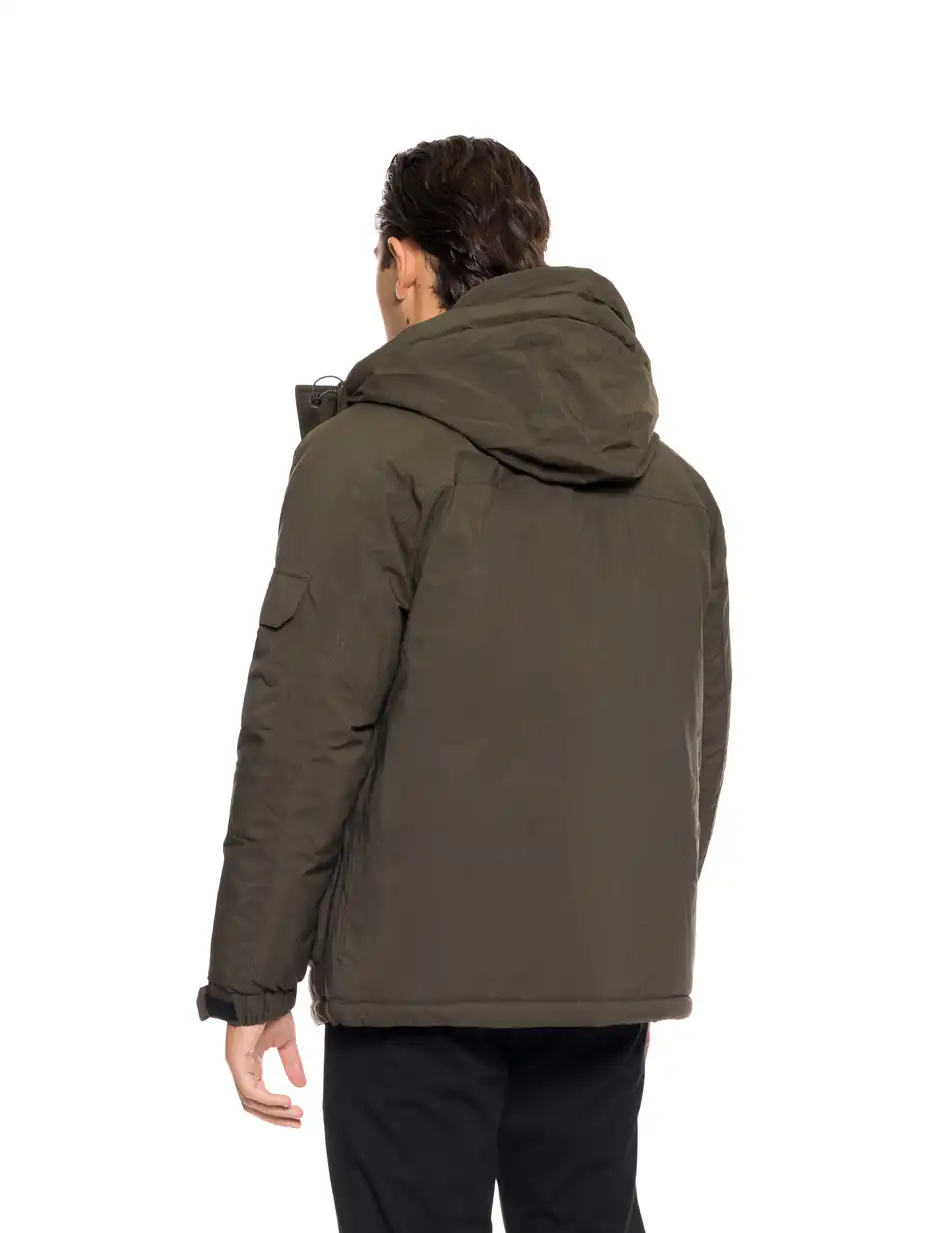 Βiston fashion ανδρικό κοντό μπουφάν με ενσωματωμένη κουκούλα 52-201-090 OLIVE