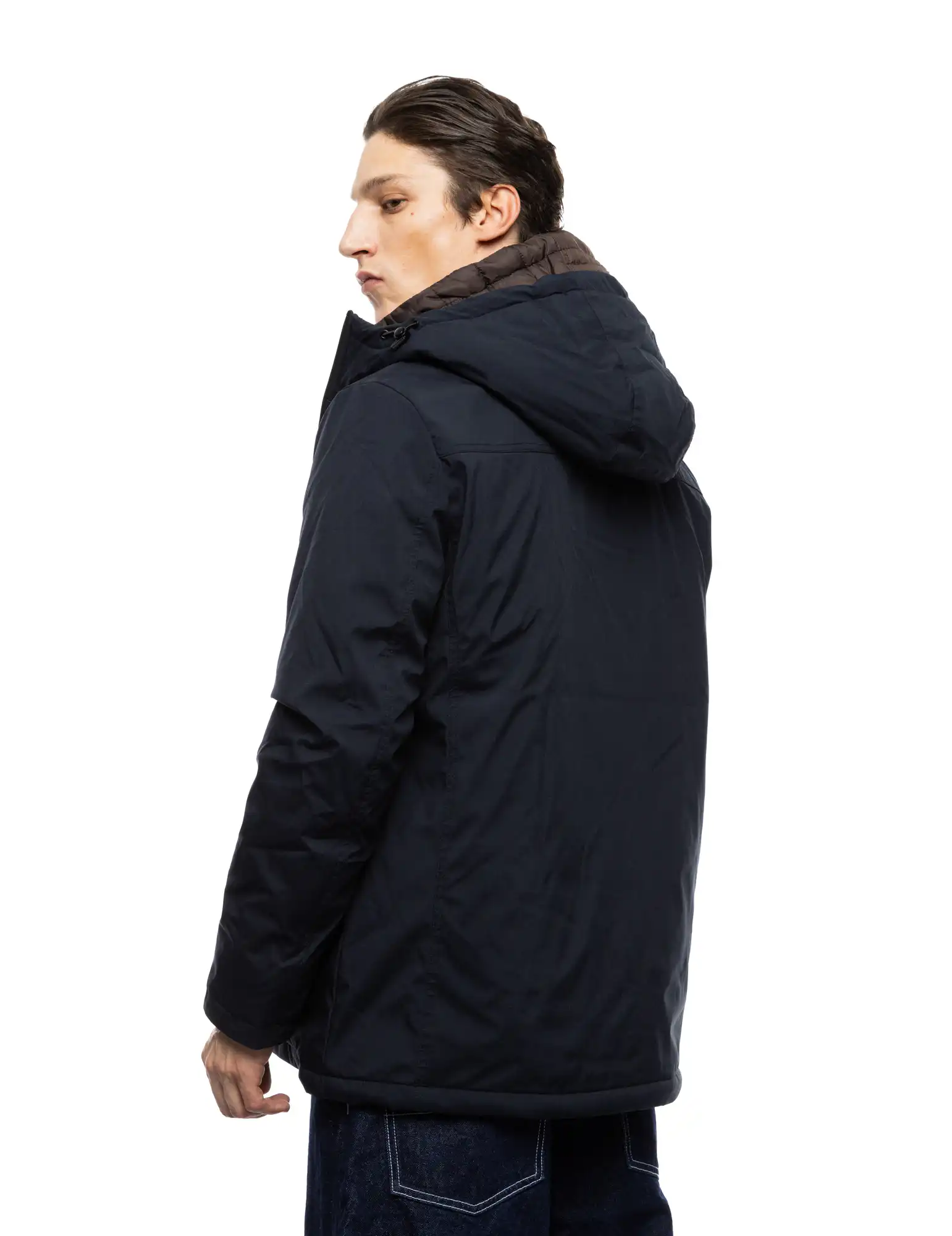 Splendid fashion ανδρικό κοντό μπουφάν με δυο κουκούλες, μια ενσωματωμένη και μια αποσπώμενη 52-201-093 NAVY