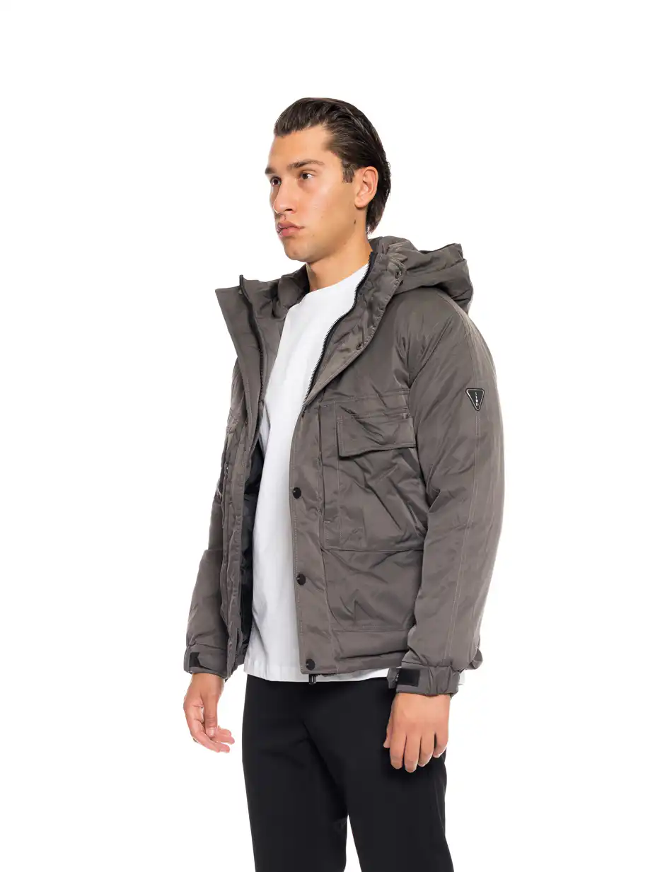 Splendid fashion ανδρικό κοντό μπουφάν με κουκούλα 52-201-095 DK GREY