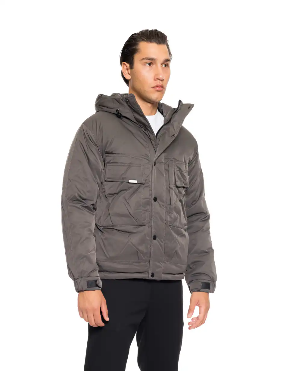 Splendid fashion ανδρικό κοντό μπουφάν με κουκούλα 52-201-095 DK GREY