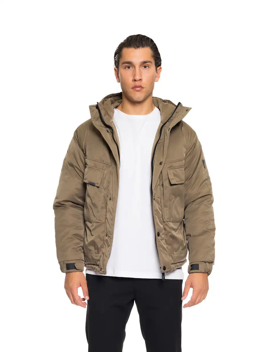 Splendid fashion ανδρικό κοντό μπουφάν με κουκούλα 52-201-095 DK BEIGE