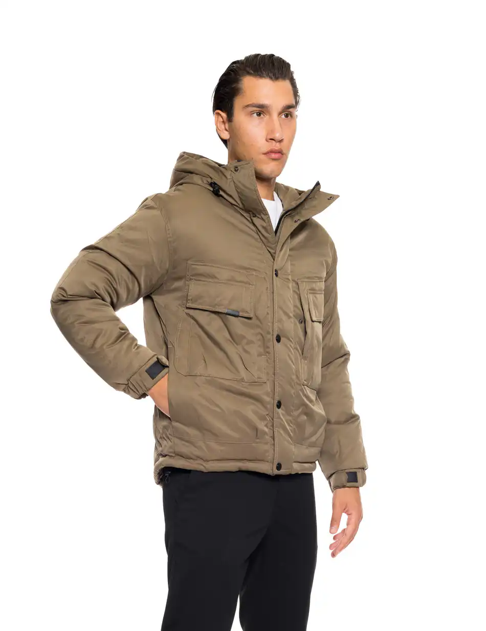 Splendid fashion ανδρικό κοντό μπουφάν με κουκούλα 52-201-095 DK BEIGE