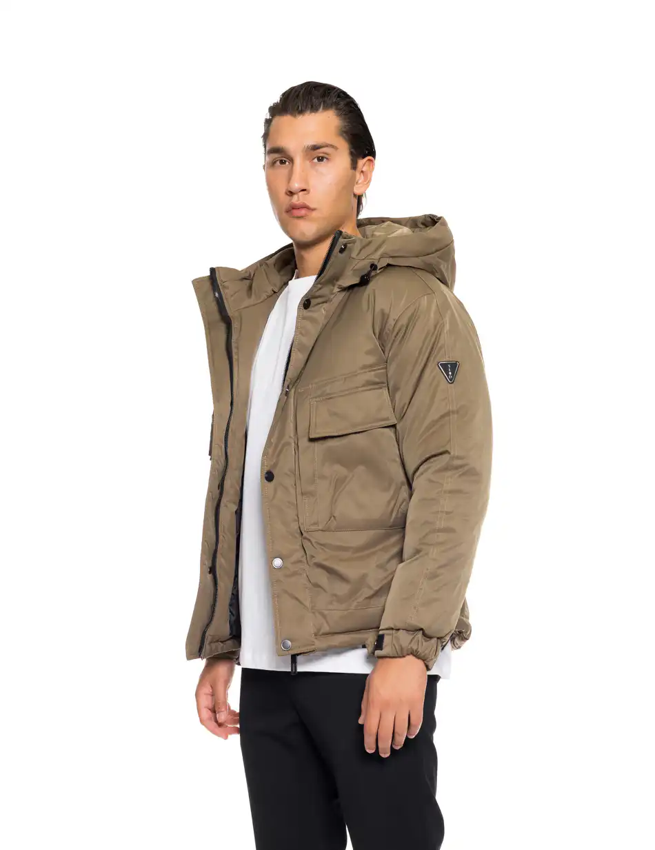 Splendid fashion ανδρικό κοντό μπουφάν με κουκούλα 52-201-095 DK BEIGE