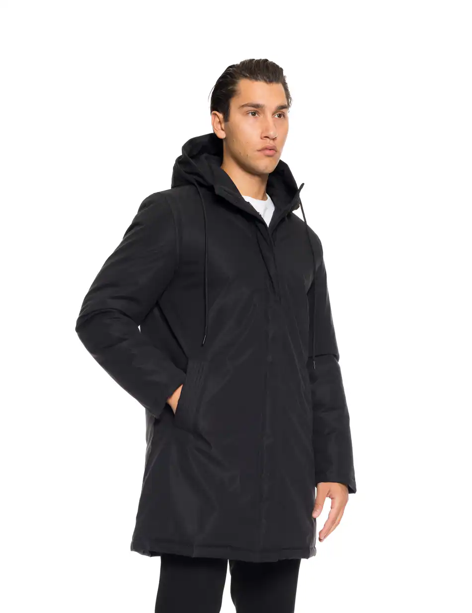 Biston fashion ανδρικό demi μπουφάν με ενσωματωμένη κουκούλα 52-201-098 BLACK