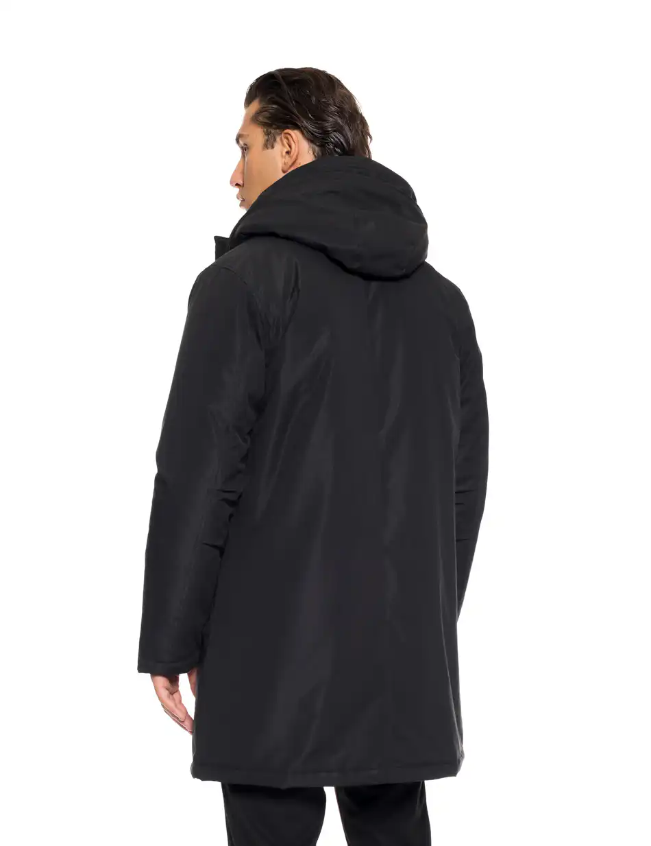 Biston fashion ανδρικό demi μπουφάν με ενσωματωμένη κουκούλα 52-201-098 BLACK