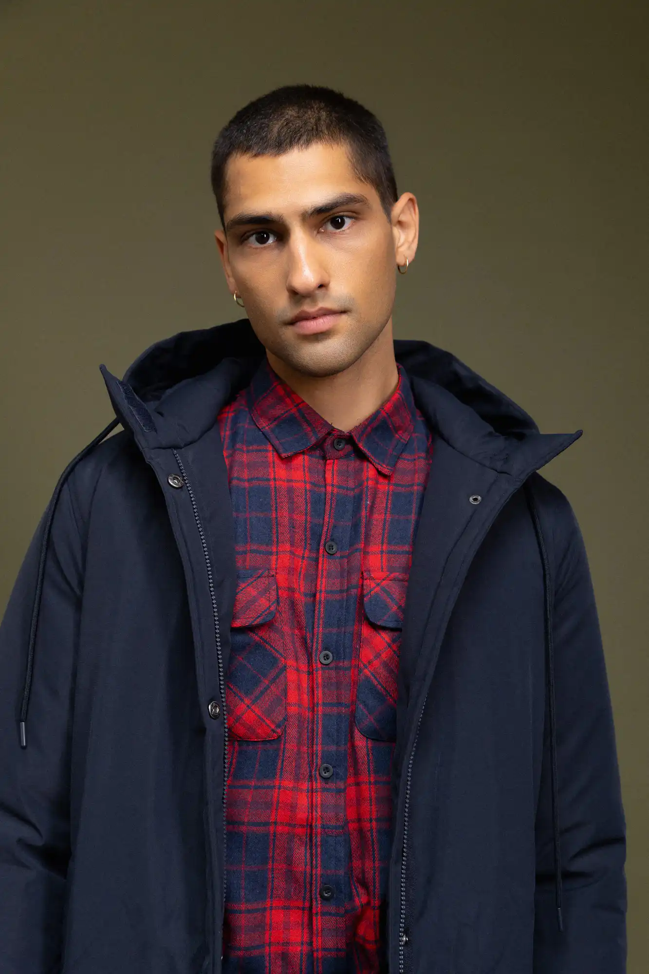 Biston fashion ανδρικό demi μπουφάν με ενσωματωμένη κουκούλα 52-201-098 NAVY