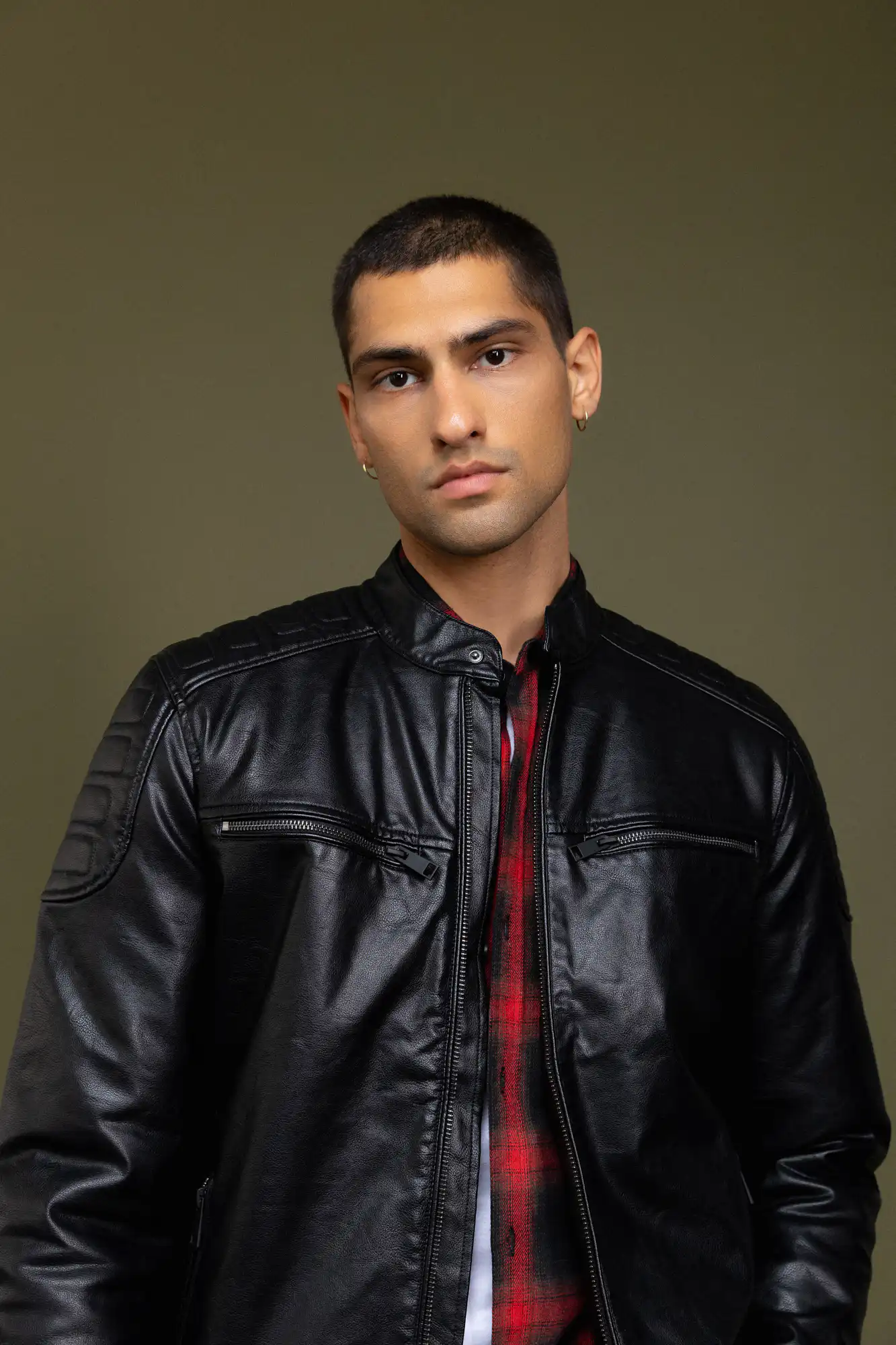 Biston fashion ανδρικό κοντό πανωφόρι από δερματίνη 52-201-105 BLACK