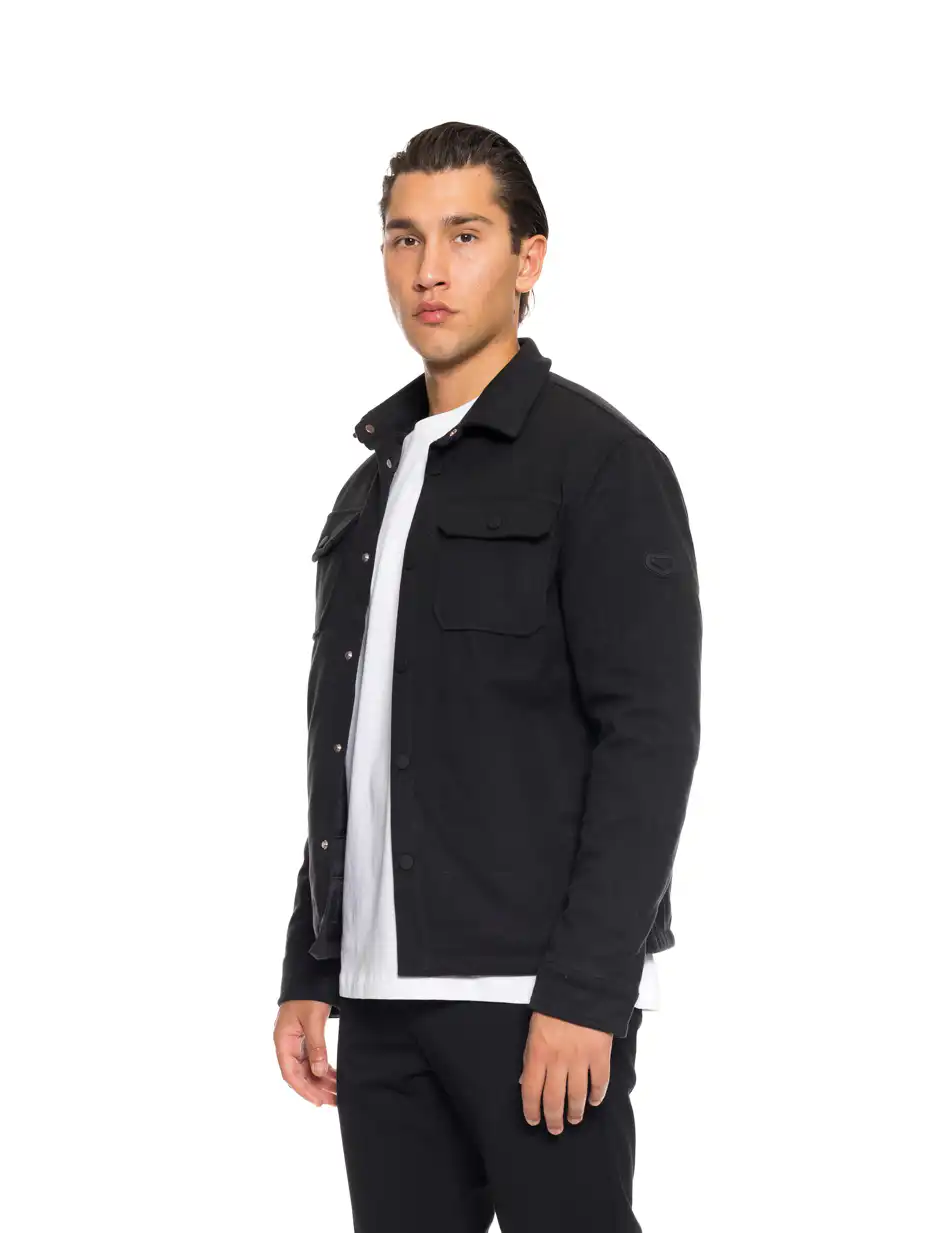 Biston fashion ανδρικό κοντό μπουφάν με γιακά και κουμπιά 52-201-106 BLACK