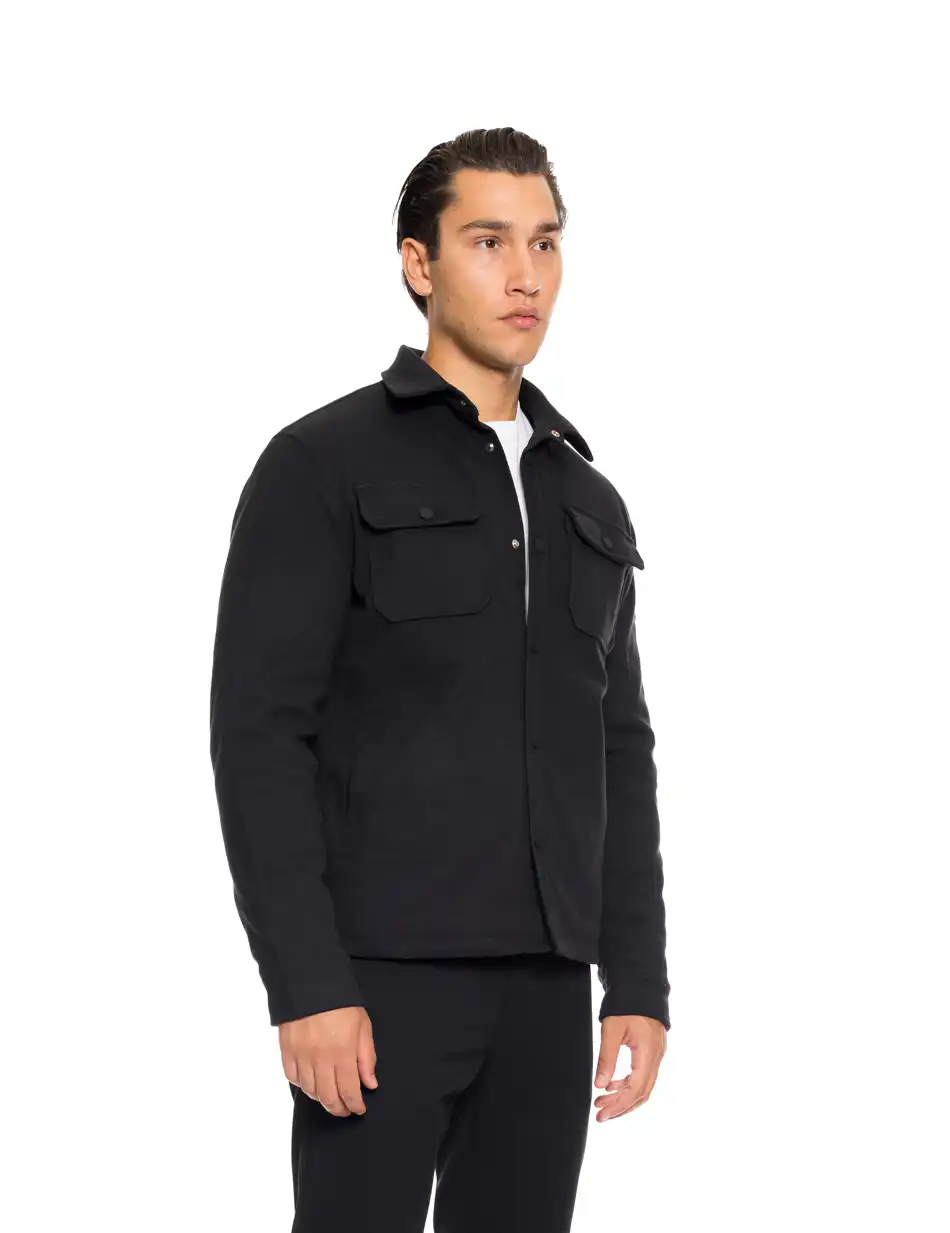 Biston fashion ανδρικό κοντό μπουφάν με γιακά και κουμπιά 52-201-106 BLACK