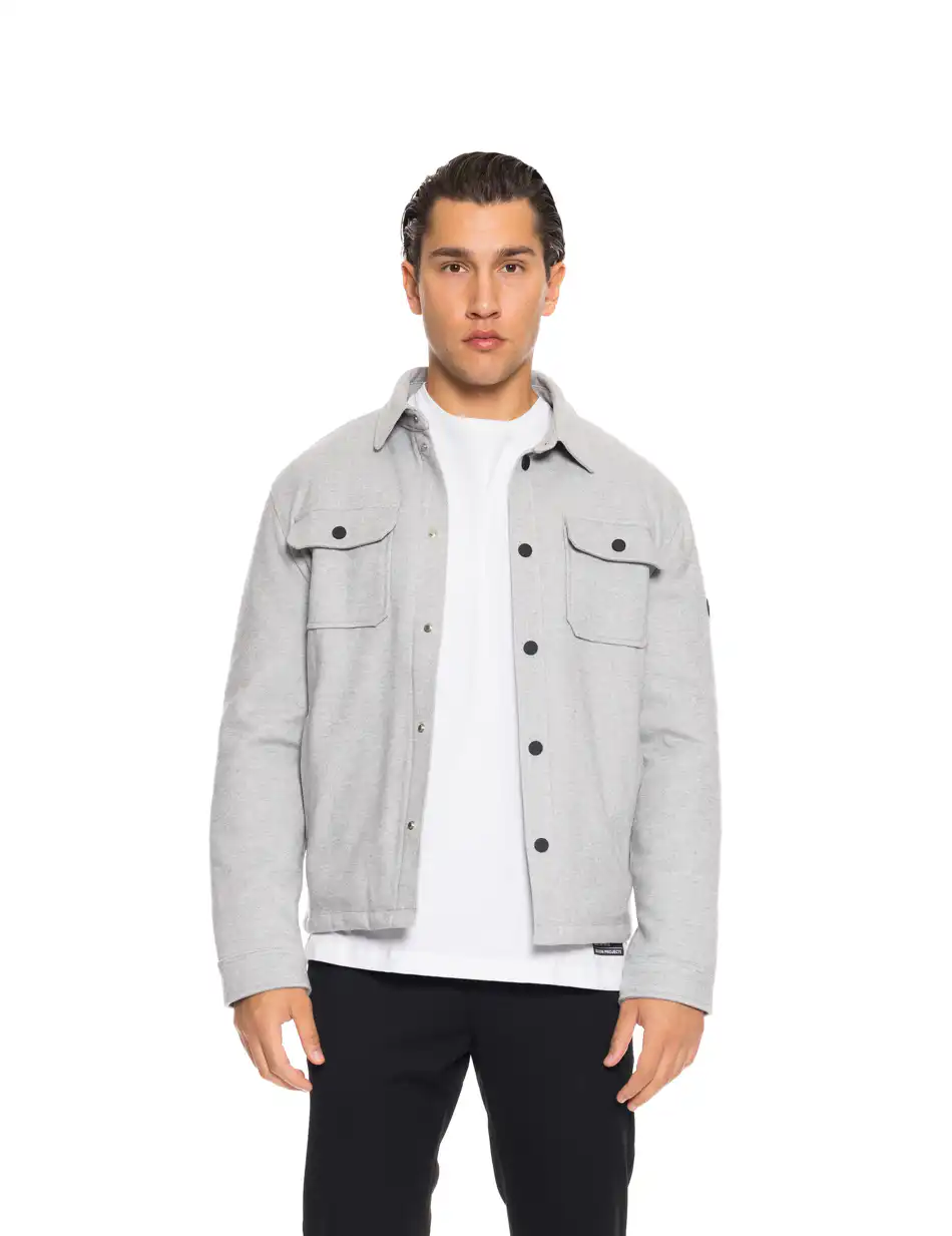 Biston fashion ανδρικό κοντό μπουφάν με γιακά και κουμπιά 52-201-106 LT GREY