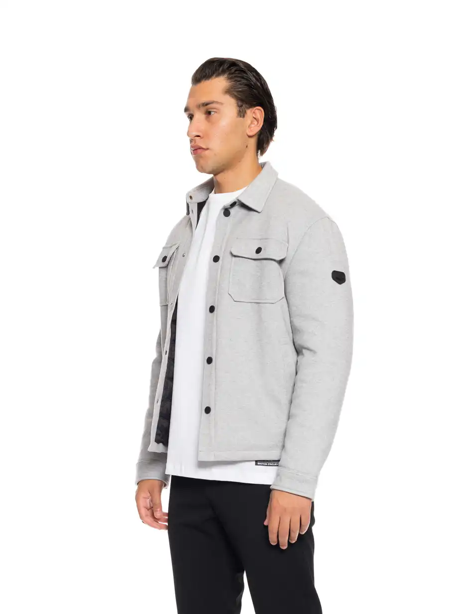 Biston fashion ανδρικό κοντό μπουφάν με γιακά και κουμπιά 52-201-106 LT GREY