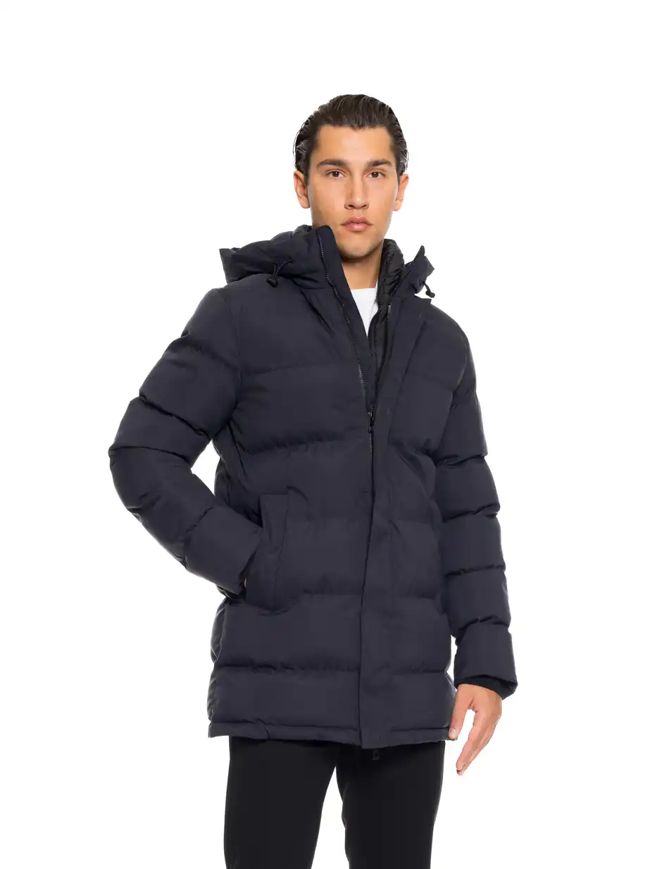 B' Ανδρικό demi μπουφάν με ενσωματωμένη κουκούλα 52-201-107 NAVY